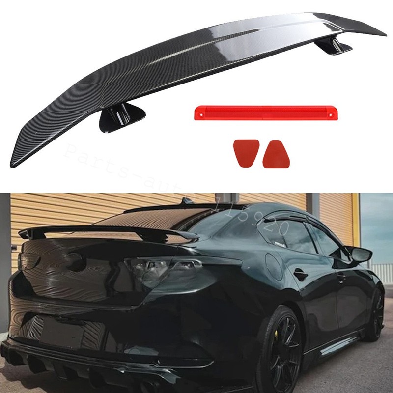 Carbon Fiber Style 46 Inch Rear Trunk Spoiler Lip Wing Racing For Mazda 3