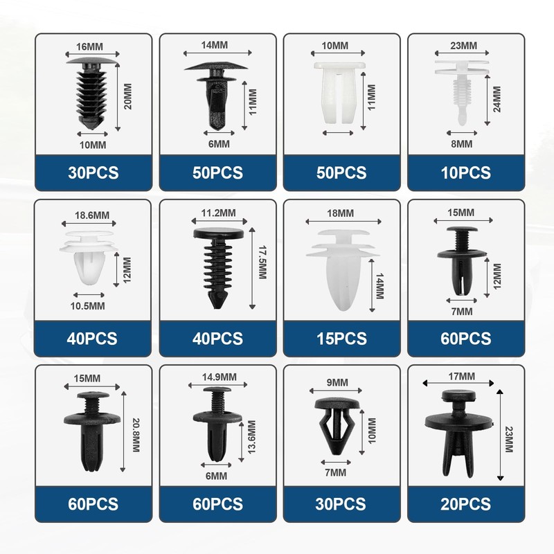 1101PCS Car Door Trim Panel Clips Kit, Car Retainer Clips Auto Push Pin Rivet... gallery