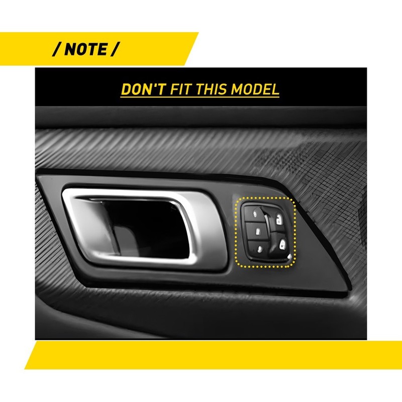 Black Carbon Fiber Interior Door Handle Panel Cover Kit For Ford Mustang 2015-23 gallery