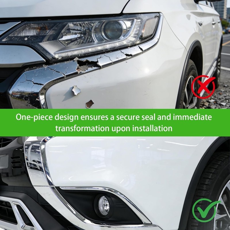 Left Front Bumper Chrome Trim Molding Strip Replacement for 2016-2019 Mitsubi... gallery