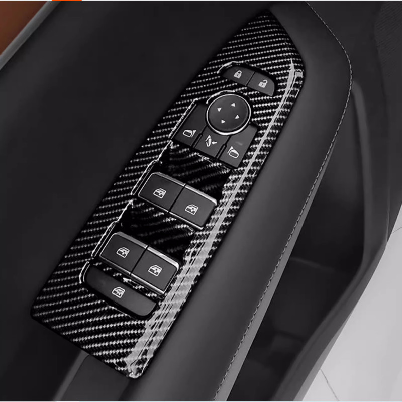 4P Carbon Fiber Door Window Switch Panel Cover Trims For Nissan Pathfinder 22-24 gallery