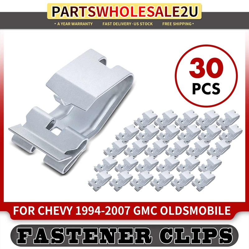 30Pcs Zinc Organic Radiator Grille Retainer Clip for Chevy 94-07 GMC Oldsmobile