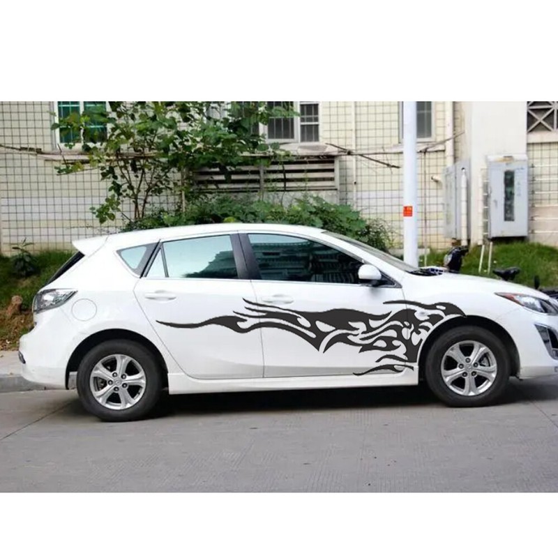 For Dodge Charger Black Sport Fire Car Body Side Door Fender Vinyl Decal Sticker gallery