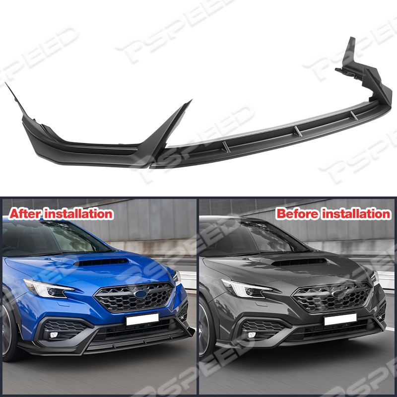 Matte Black Car Front Bumper Spoiler Lip Trim For Subaru WRX CS-Style 2022-2025 gallery