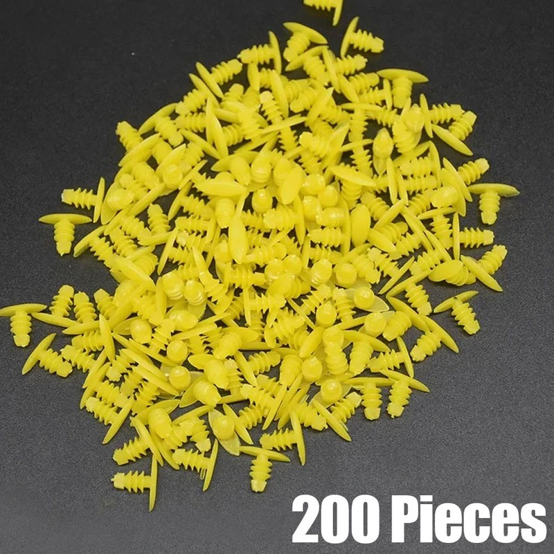 200pcs Universal Car Fastener Weatherstrip Retainer Plastic Rivets Seal Clips