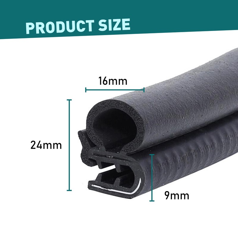 Auto Lock Seal Weather Strip Door Window Lock Trunk Hood Edge Trim 19.6ft Rubber gallery