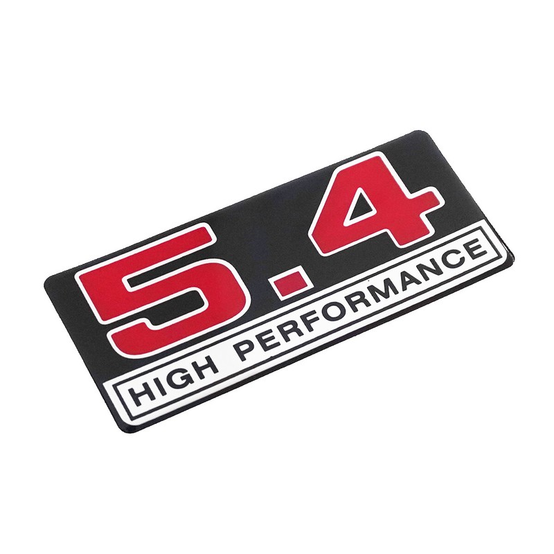 2x 5.4 Liter High Performance Engine Emblem Badge Logo in Black & Chrome & Red gallery