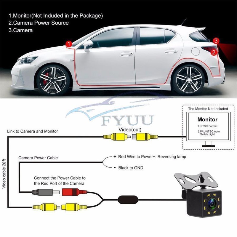 8 Night Vision 170 Degree Wide Angle Car Rear View Backup Camera For Car RV gallery