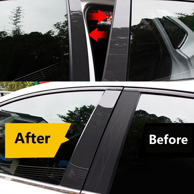 Carbon Fiber Pillar Post Door Trim Accessories PC For Honda Civic Sedan 16-21 H gallery