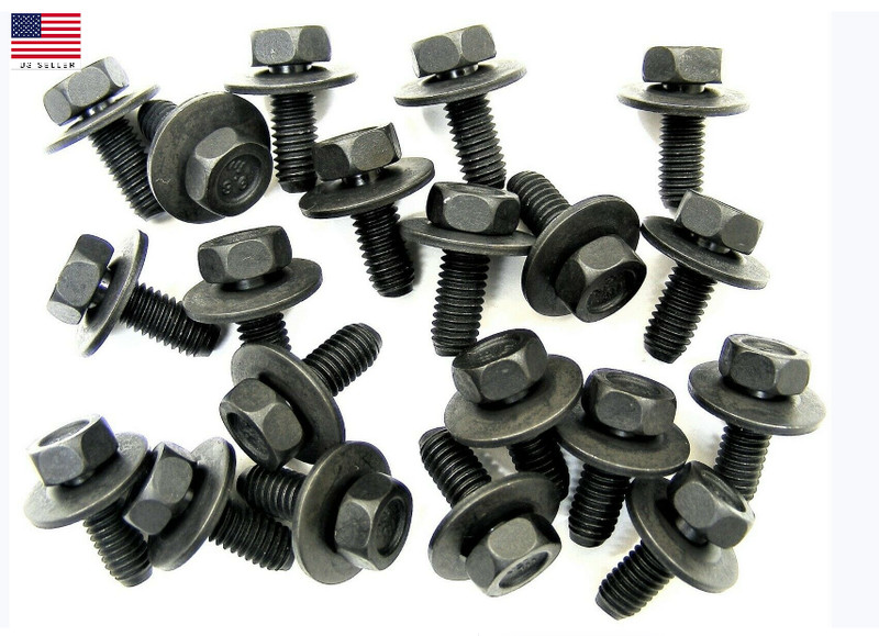 Body Bolts- M6-1.0 x 16mm Long- 17mm Washer- 10mm Hex- 20 bolts- J#180
