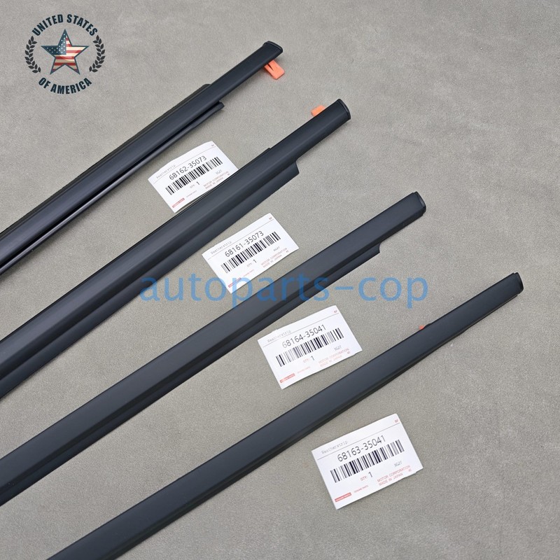 OEM 4x Window Moulding Trim Seal Belt For Toyota FJ Cruiser Weatherstrip 07-14 gallery
