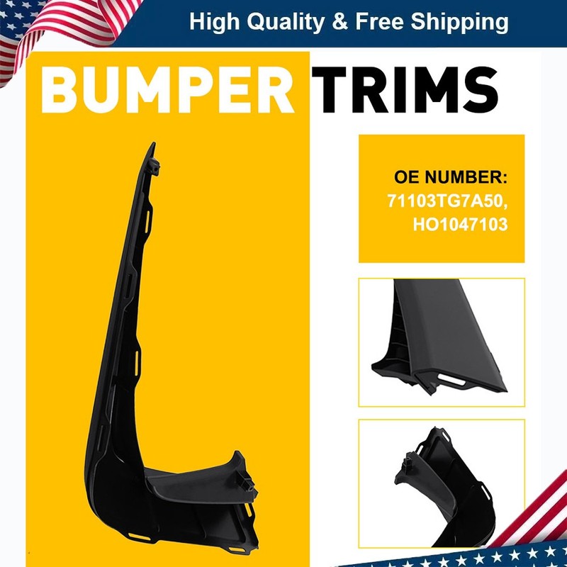 Front Right Side Upper Bumper Cover Molding Trim Black Fit Honda Pilot 2019-2022
