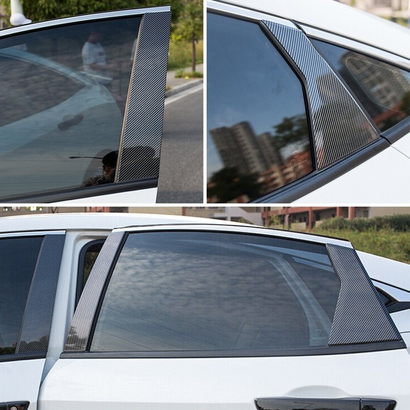 Carbon Fiber Pillar Post Door Trim Accessories PC For Honda Civic Sedan 16-21 H gallery