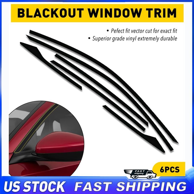 For Honda Civic Sedan 2016-2021 Chrome Delete Blackout Window Trim Black