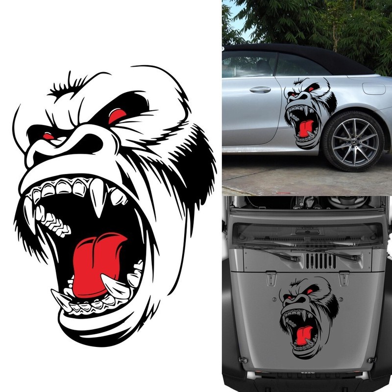 Horror Ape Totem Graphics Sticker Car Door Vinyl Decal Animal Decor Accessories