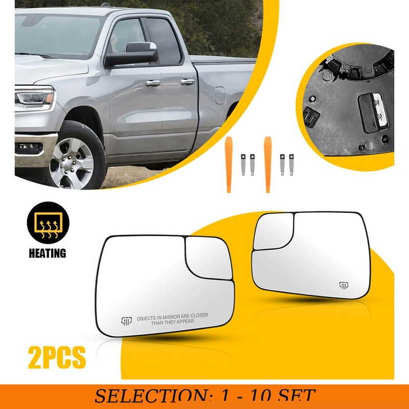 2-20x Clear Heated Tow Mirror Glass Assy Fit Dodge RAM 1500 2019-2025 Left+Right