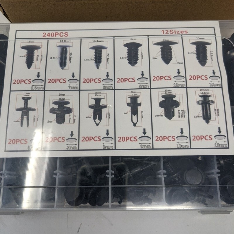 GRC-33 240PCS Bumper Retainer Clips Car Plastic Rivets Fasteners Kit (192) NIB gallery