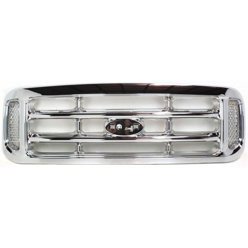 Grille For 99-2004 Ford F-250 Super Duty F-350 Super Duty Chrome Plastic
