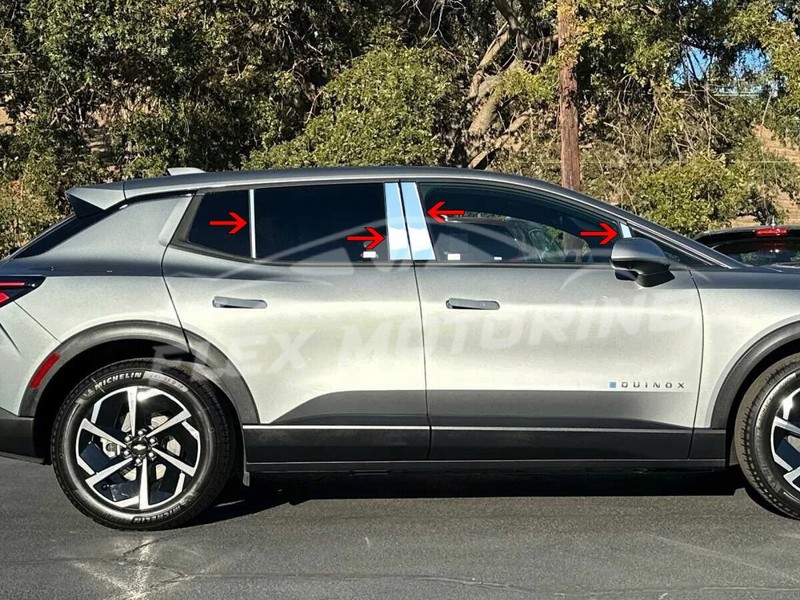 USA Made 304 Stainless Steel 8PC Pillar Post Trim FOR 2024-2025 Chevy Equinox EV
