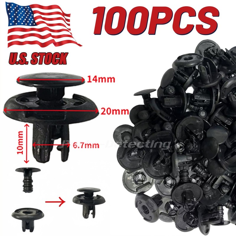 100Pcs Fender Liner Fastener Rivet Push Clips Retainer For Toyota Camry Corolla