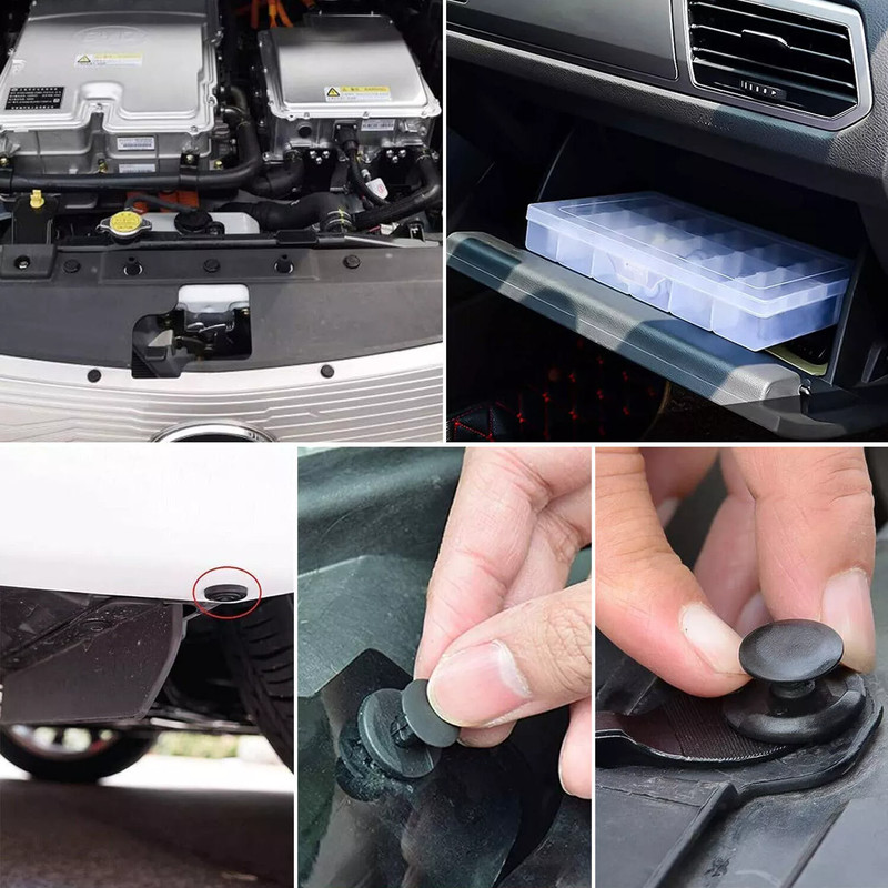 Auto Plastic Fasteners Kit Push Trim Pin Rivet Bumper Car Retainer Clips 100 PCS gallery