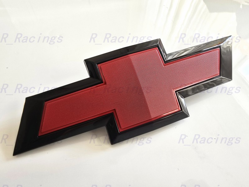 2PC Custom Front Rear Gloss Black Red Bowtie Emblems 2021-2025 Suburban Tahoe gallery