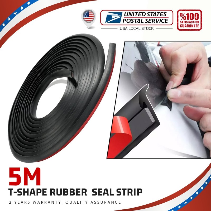 16 Feet Black Rubber Seal Car Door Edge Guard Trim Molding Protector Auto Strip
