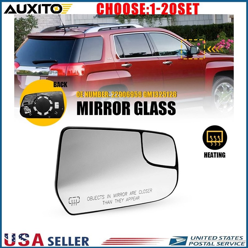 For 10-17 Chevy Equinox GMC Terrain Clear HD Heated Mirror Glass Right Side 1-5X