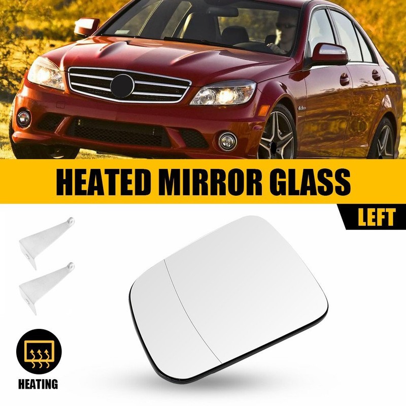 Mirror Glasses & Driver Passenger Heated for 2008-10 Mercedes C300 Base Set of 2