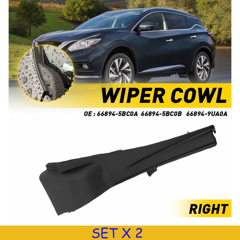 2X Right Windshield Wiper Cowl Trim Panel Front Cover Fit Nissan Murano 2015-17