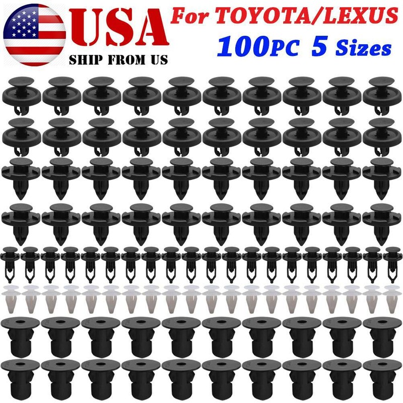 100 For TOYOTA LEXUS Bumper Trim Panel Clips Push Rivet Inner Wheelarch Retainer