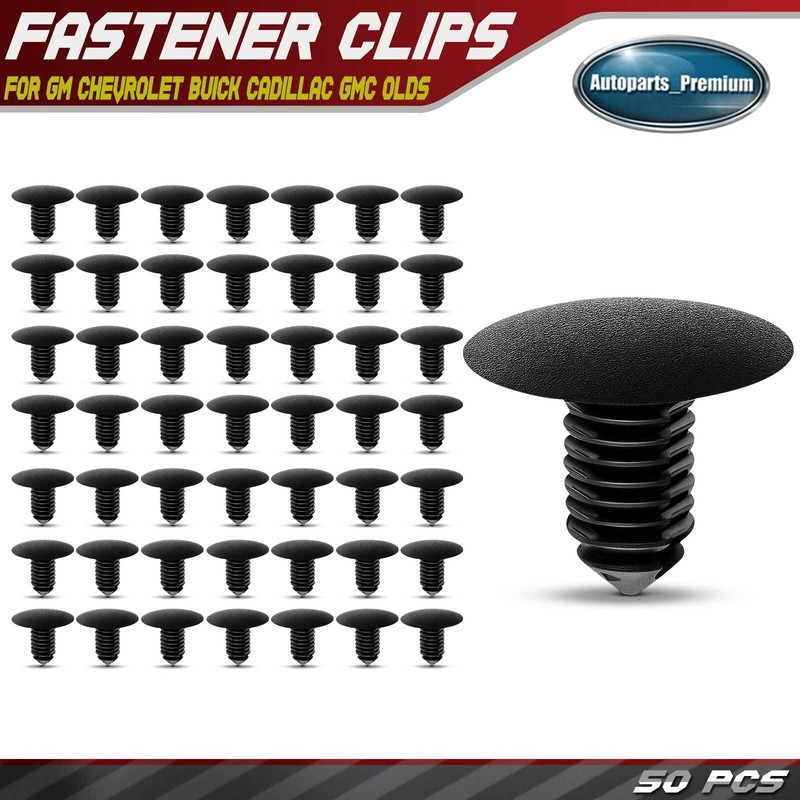 50Pcs Nylon Engine Compartment & Front End Retainer Clips for GM Chevy GMC Buick