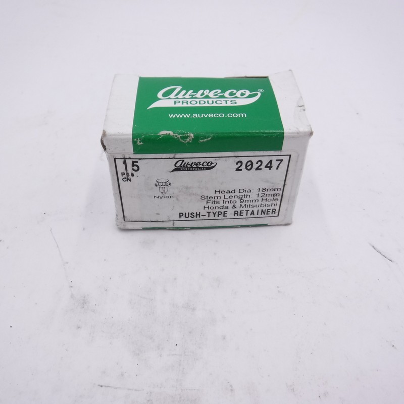 15 Pack Auveco Push-Type Retainer 18mm Head 9mm Hole For 1998 Honda & Mitsubishi
