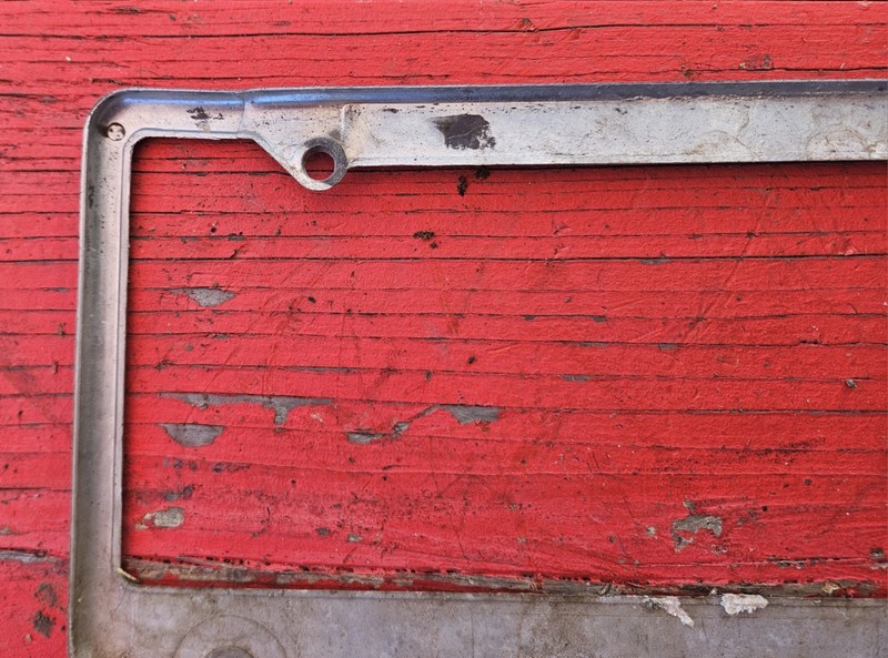 Vintage Redwood City E-Z Davies Dealership Metal License Plate Frame gallery