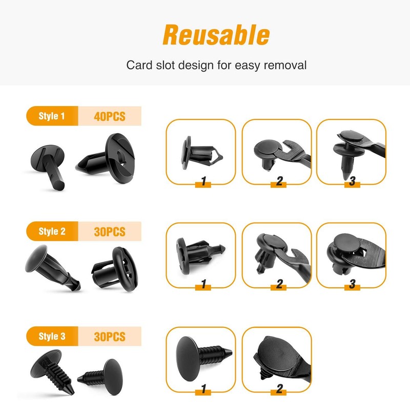 200PCS Bumper Clips Fender Trim Car Body Push Pin Rivet Fastener Retainer gallery