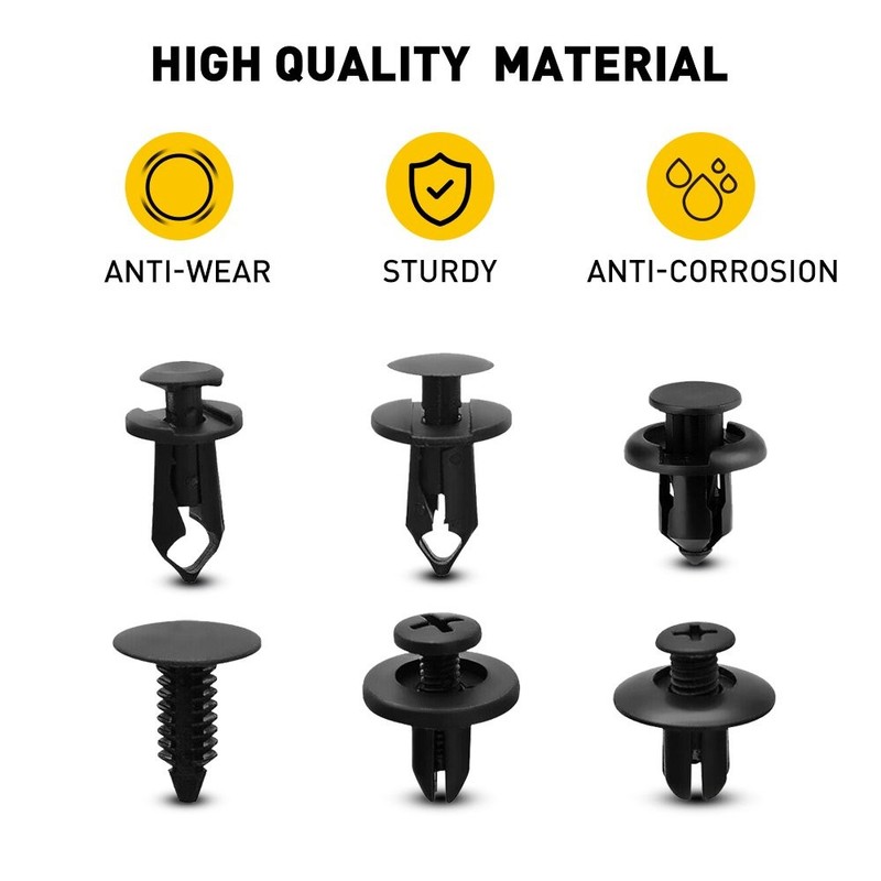 190 PCS Car Auto Retainer Fasteners Push Trim Plastic Clips Pin Rivet Bumper Kit gallery