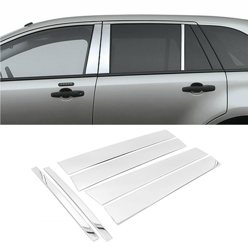 For 2007-2014 Ford Edge Stainless Steel Chrome Window Pillar Post Trims 6PCS