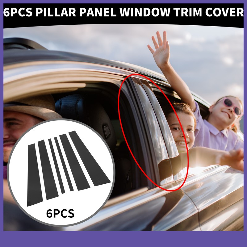 Door Pillar Window Trim Sticker SIX Custom for Ford Expedition 97-16 Black gallery