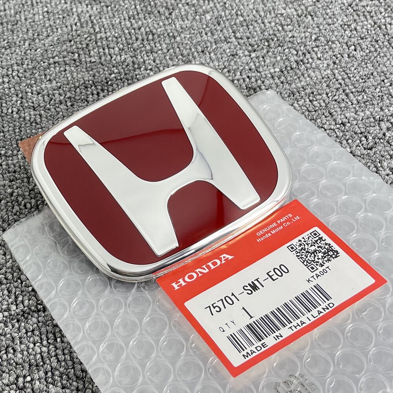 For Honda/Civic Sedan 4Dr Si Se Lx 2016-2021 2x Front Emblem +Rear Badge Red JDM gallery
