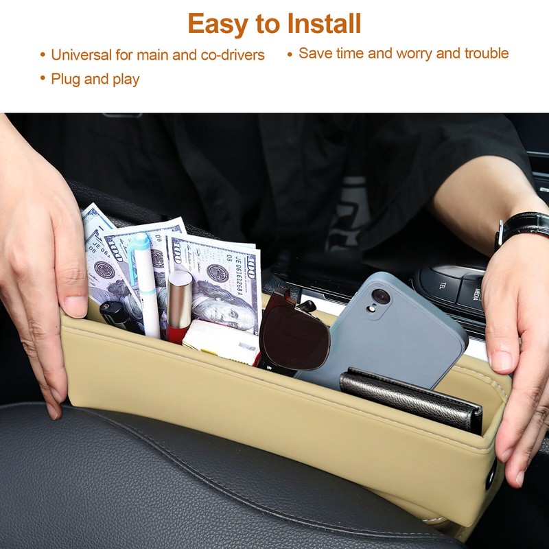 Car Accessories Seat Gap Filler Storage Box Phone Holder Organizer Right Side US gallery