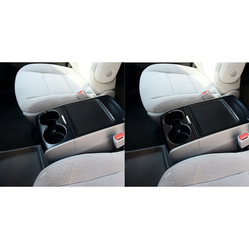 1pcs Carbon Fiber Cup Holder Cover Trim For Toyota Sienna 2015-20 gallery