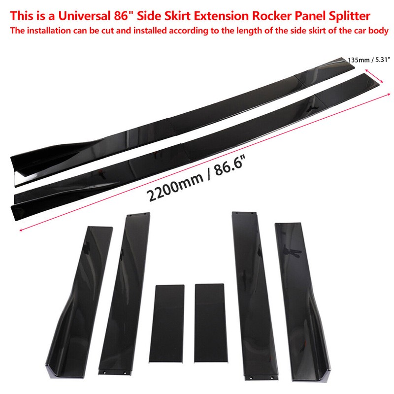 For Mercedes-Benz E200 E250 E280 E300 E350 450 86.6" Side Skirt Extension Rocker gallery