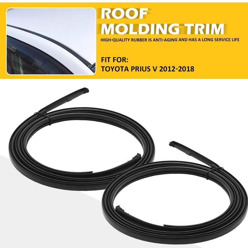 2X Weatherstrips Outer Roof Molding Seal Strip Trim Fit Toyota Prius V 2012-2018