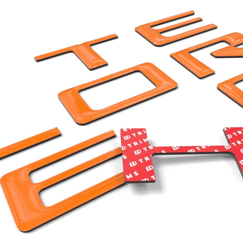 ORANGE Tailgate Domed 3D Letters Inserts compatible with 2023-2024 Colorado