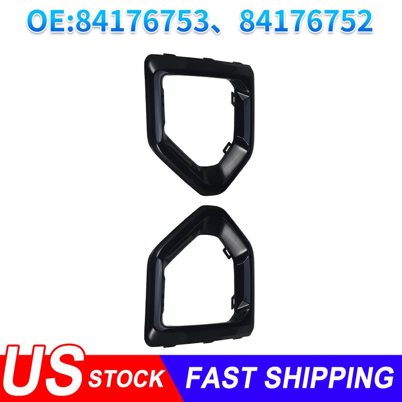 Fog Light Outer Bezel Cover Black Set For GMC Sierra 1500 Denali 2019-2022