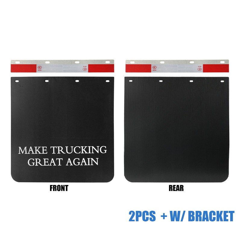 Pair Semi Truck Trailer Pickup 24x24" HDPE Mud Flaps Splash Guards Reflectors