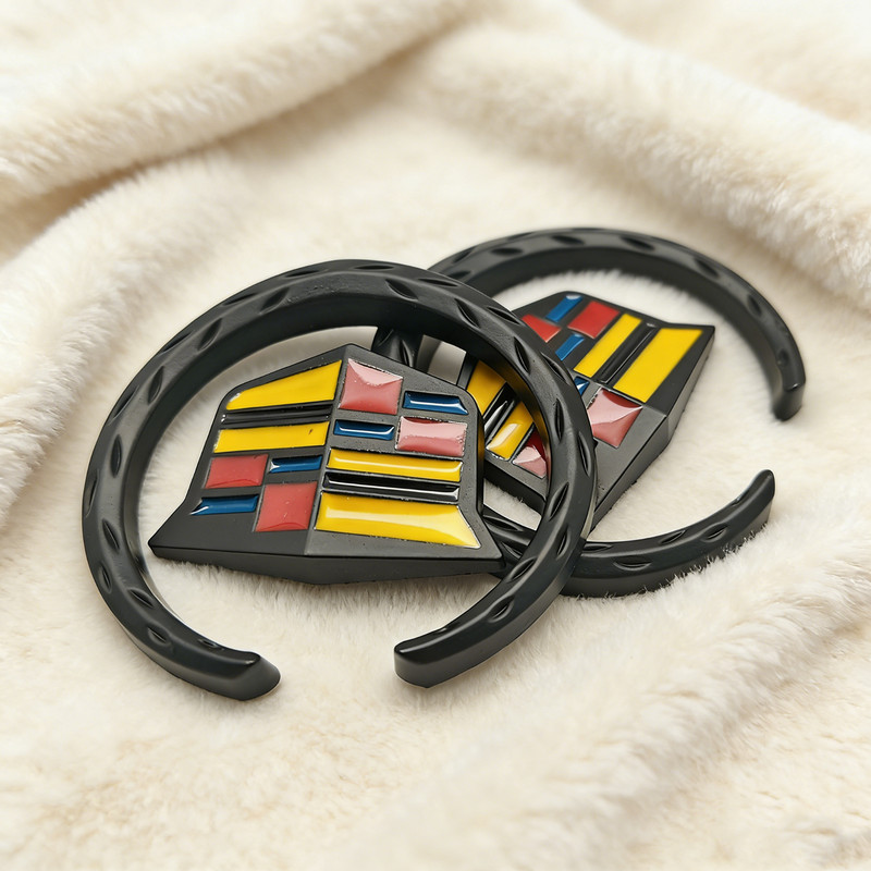 2PC Black & Color Emblem Badge Stickers For Escalade CTS STS DTS SRX XLR ATX XTS gallery