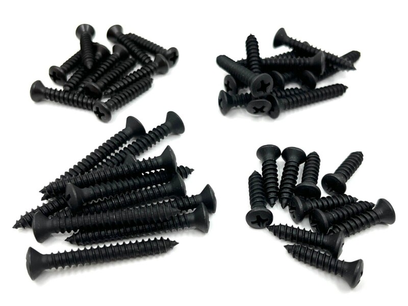 #10 w/ #8 phillips oval head black automotive interior trim screws 40pcs f