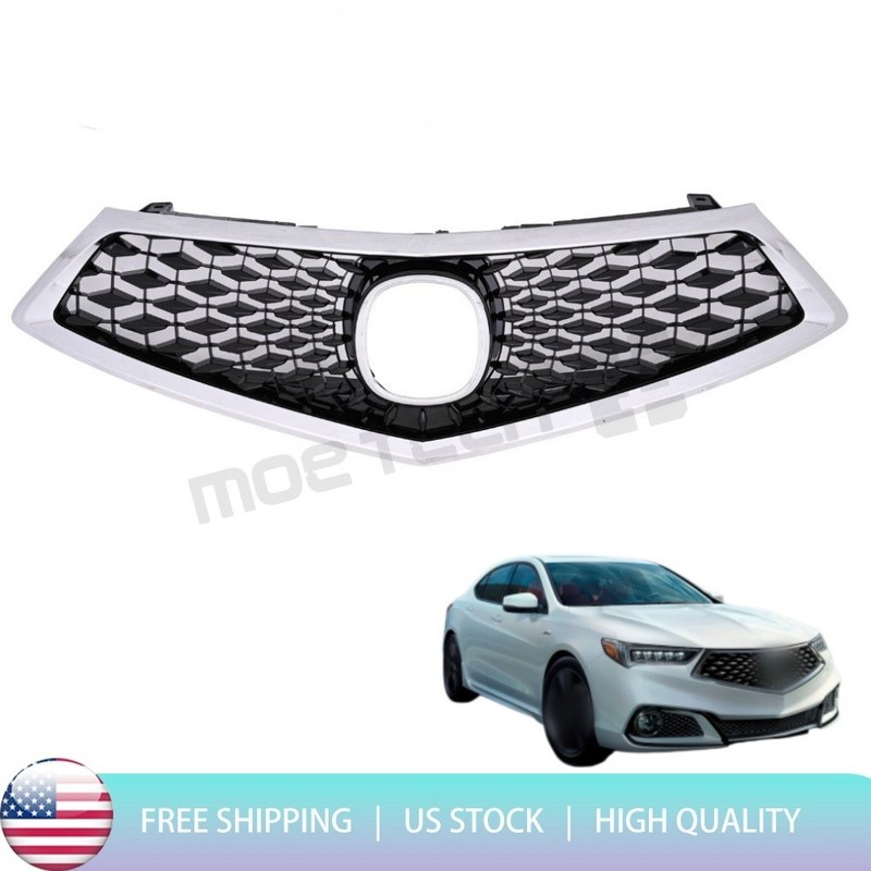 Front Bumper Chrome Grille Assembly for Acura TLX 2018 2019 2020 71124TZ3A11