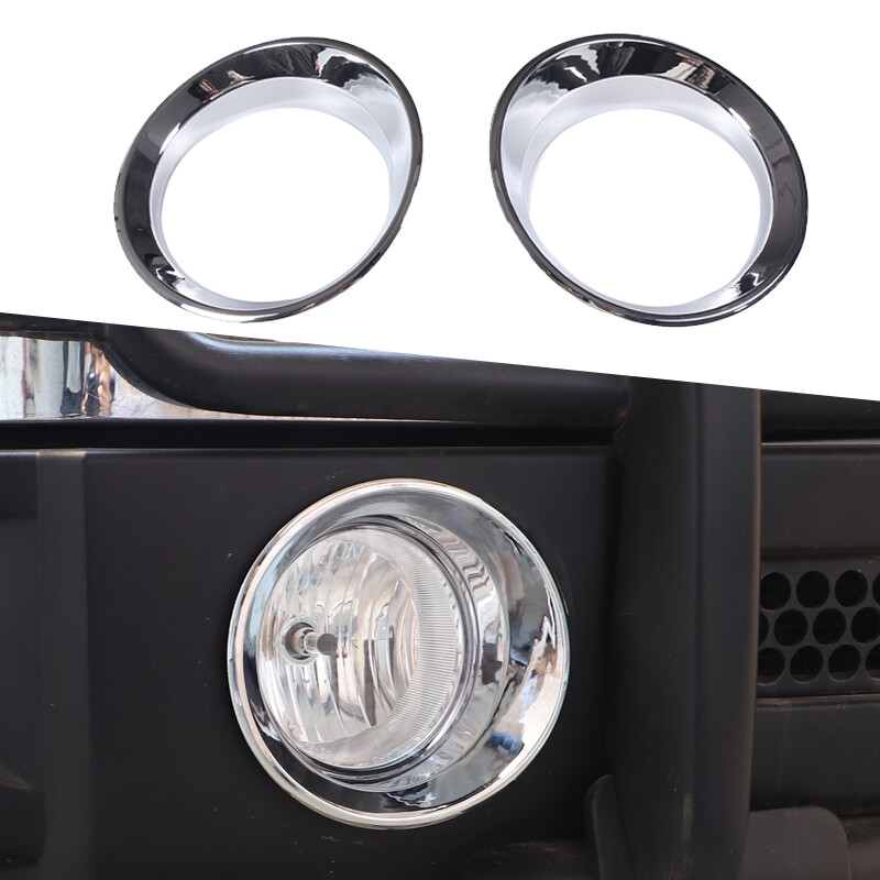 2PC Front Bumper Fog Light Lamp Chrome Cover Trim For HUMMER H3 2006-2010 Sliver